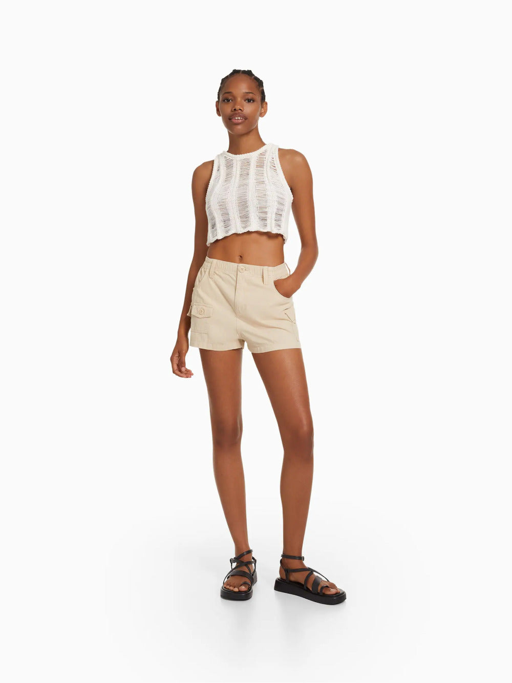 Shorts multicargo de algodón