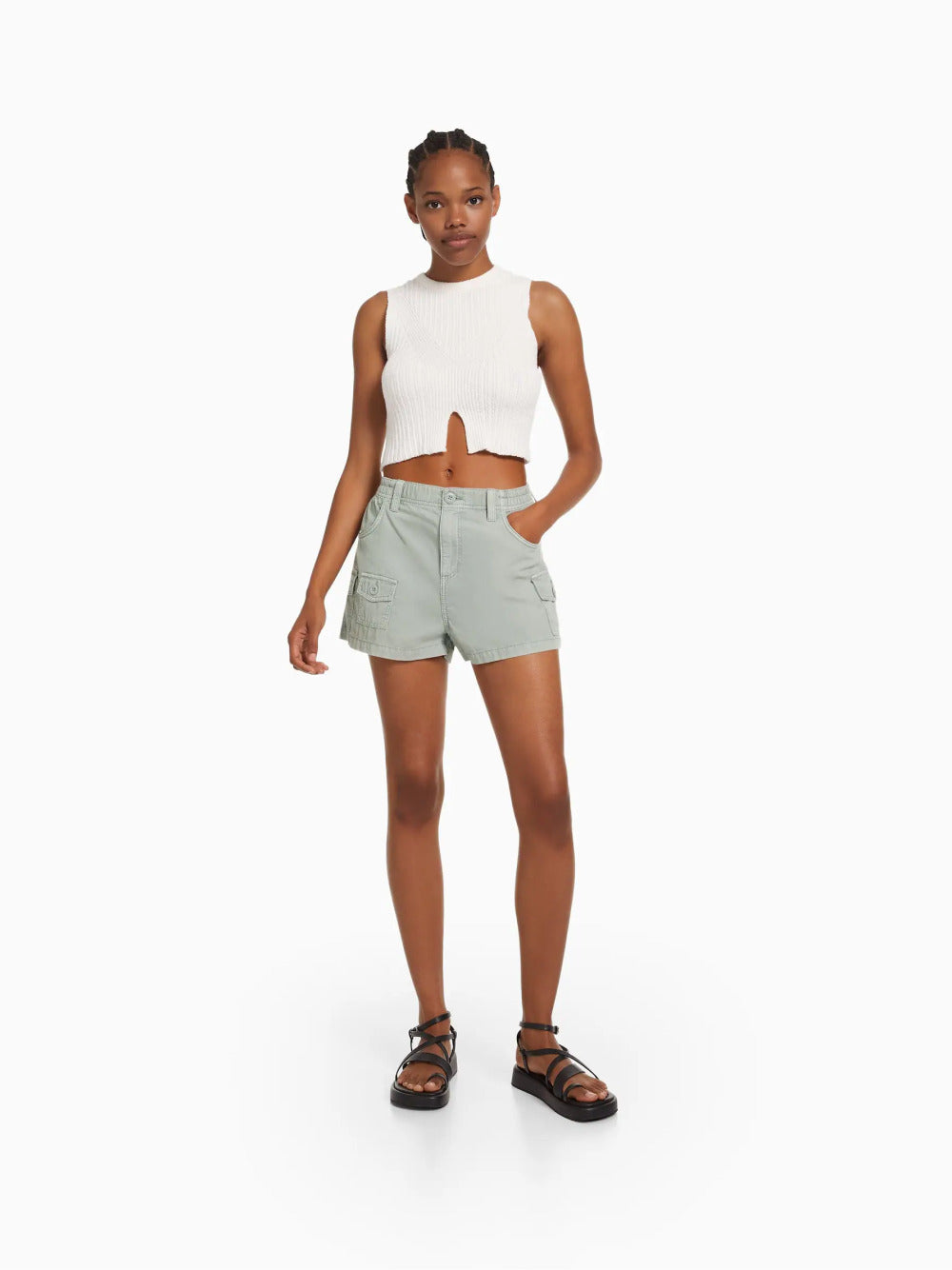 Shorts multicargo de algodón