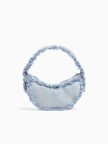 Borsa in denim con frange
