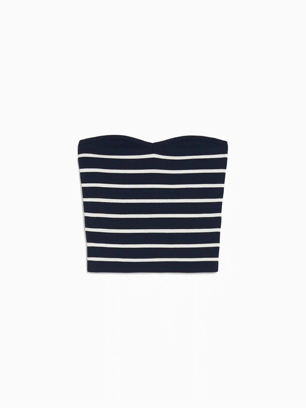 Bandeau-Crop-Top aus gestreiftem Strick
