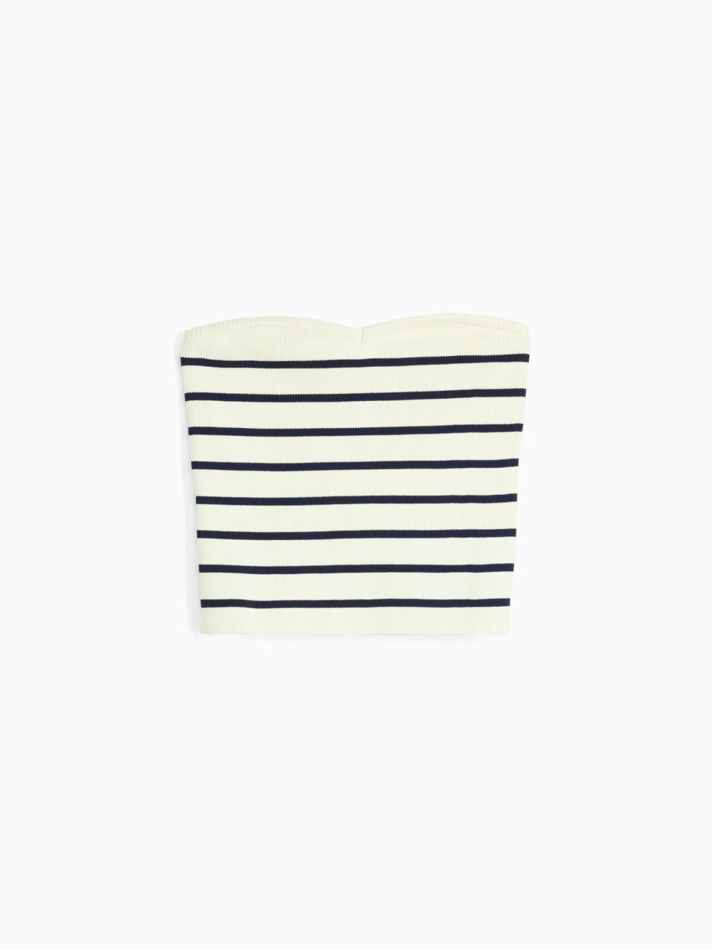Bandeau-Crop-Top aus gestreiftem Strick