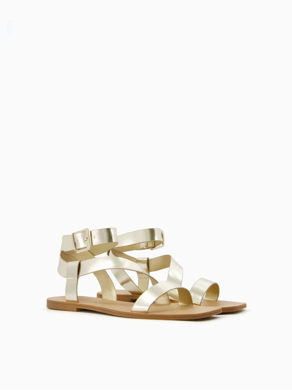 Platte sandalen met enkelbandje