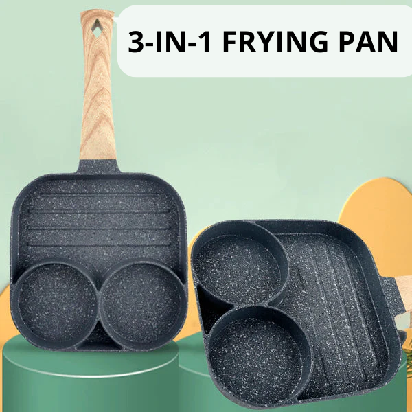 Koekenpan - 3 in 1 antiaanbaklaag + 4 houten lepels [gratis geschenk]