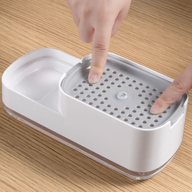 Distributore di detergenti e porta spugna per lavandino