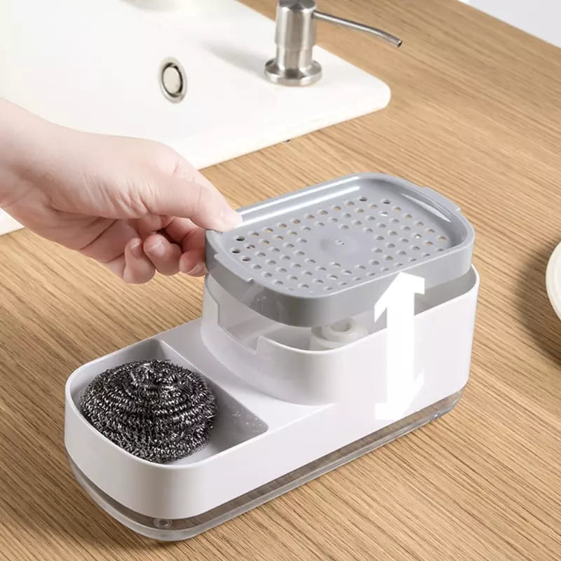 Distributore di detergenti e porta spugna per lavandino