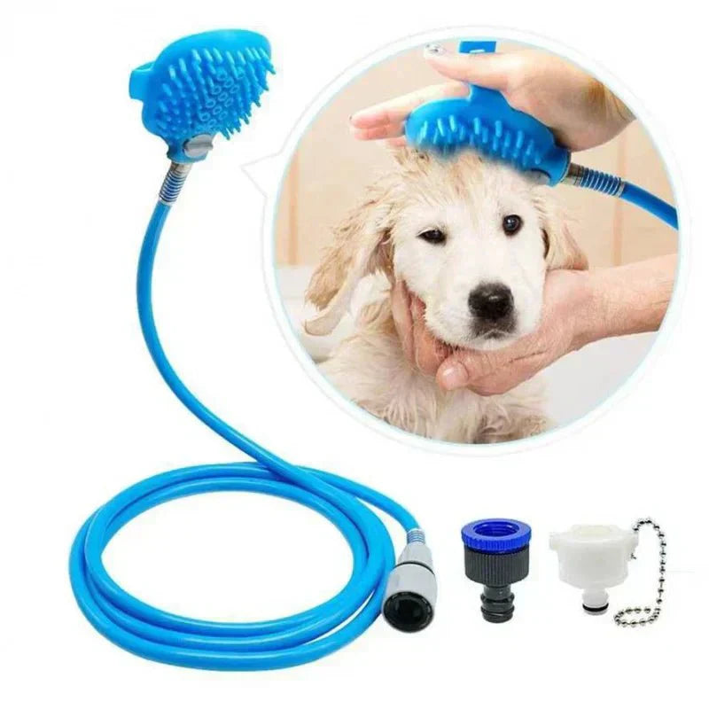 Guante de masaje con manguera de silicona para baño de mascotas