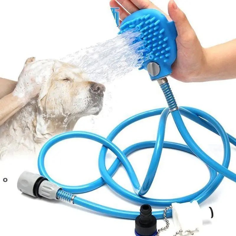 Guante de masaje con manguera de silicona para baño de mascotas