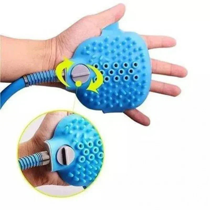 Guante de masaje con manguera de silicona para baño de mascotas