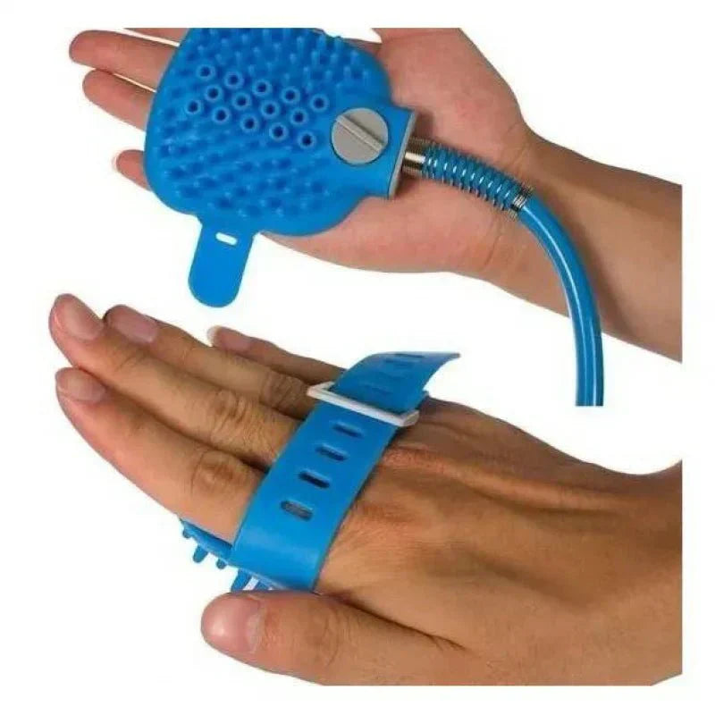 Guante de masaje con manguera de silicona para baño de mascotas